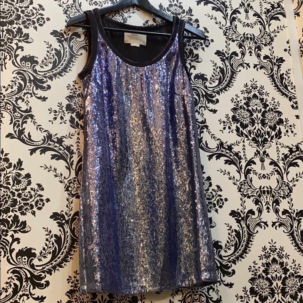 Blue sequence shift dress